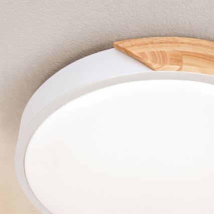 Brilagi - Candeeiro de tecto LED PILANA LED/24W/230V carvalho/branco Ø 30 cm