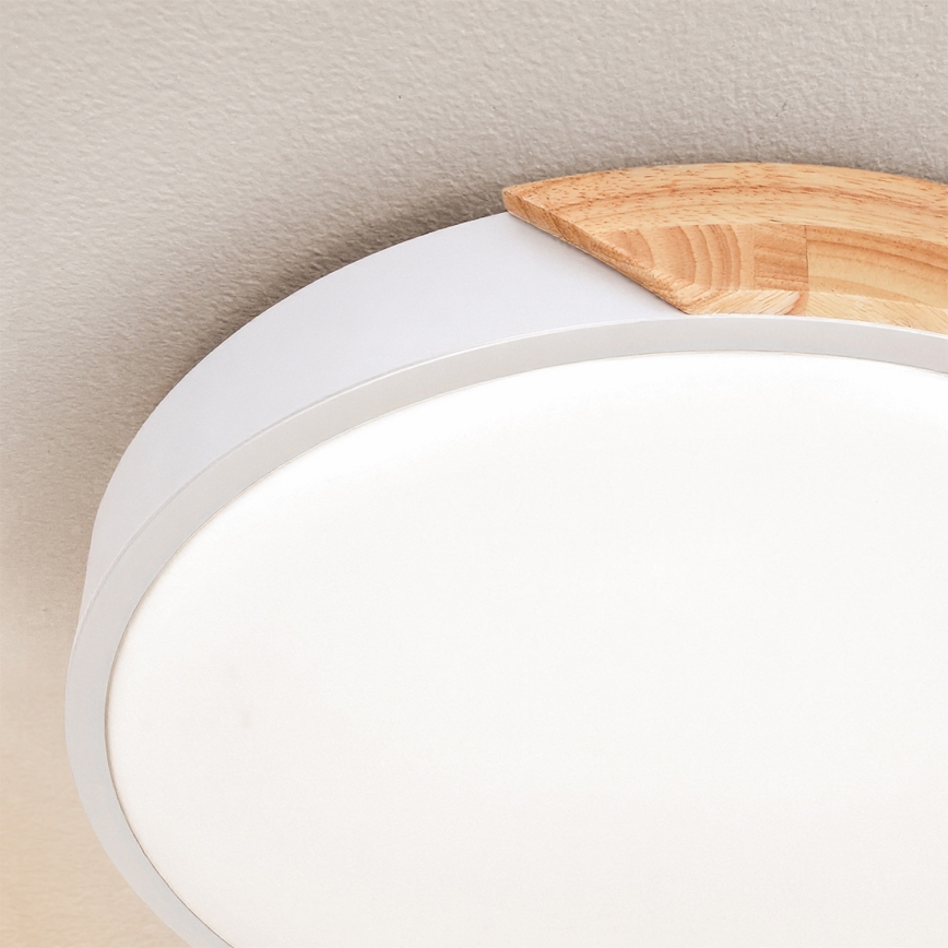 Brilagi - Candeeiro de tecto LED PILANA LED/24W/230V carvalho/branco Ø 30 cm