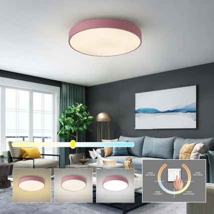 Brilagi - Luminária de teto LED POOL LED/60W/230V 3000/4000/6000K Ø 50 cm rosa