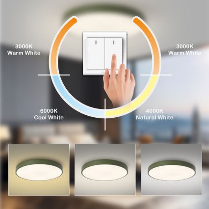 Brilagi - Luminária de teto POOL LED/100W/230V 3000/4000/6000K Ø 80 cm verde
