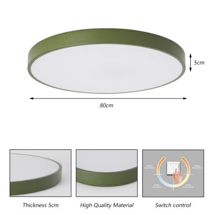 Brilagi - Luminária de teto POOL LED/100W/230V 3000/4000/6000K Ø 80 cm verde