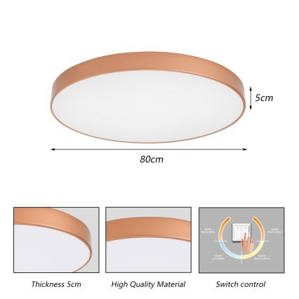 BRILAGI - Candeeiro de tecto LED POOL LED/100W/230V 3000/4000/6000K Ø 80 cm bronze