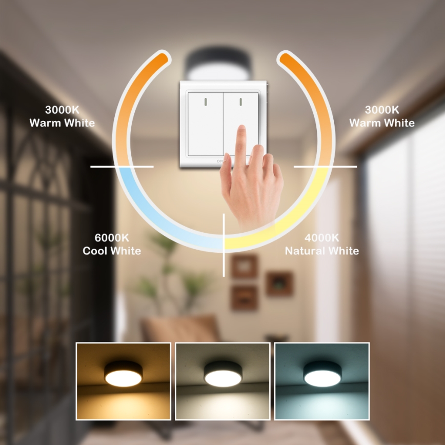 Brilagi - Candeeiro de tecto LED POOL LED/18W/230V 3000/4500/6000K Ø 20 cm preto