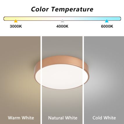 BRILAGI - Luminária de teto LED POOL LED/36W/230V 3000/4000/6000K, diâmetro 30 cm, acabamento em cobre