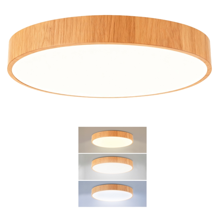 Brilagi - Candeeiro de teto POOL LED/36W/230V 3000/4000/6000K Ø 30 cm acabamento em madeira