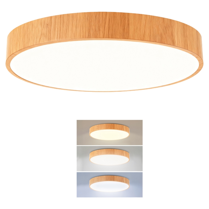 Brilagi - Luminária de teto LED POOL LED/48W/230V 3000/4000/6000K Ø 40 cm, acabamento em madeira