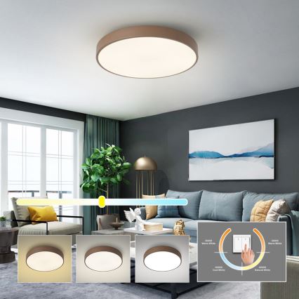 Brilagi - Luminária de Teto LED POOL LED/60W/230V 3000/4000/6000K Ø 50 cm castanha