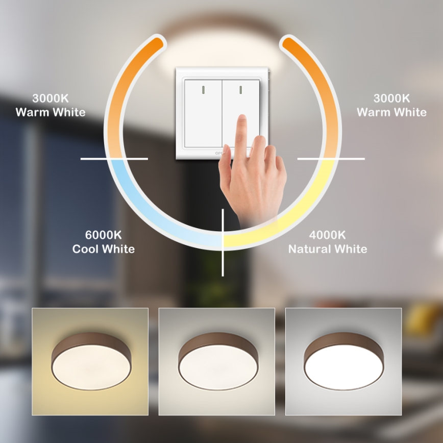 Brilagi - Luminária de Teto LED POOL LED/60W/230V 3000/4000/6000K Ø 50 cm castanha