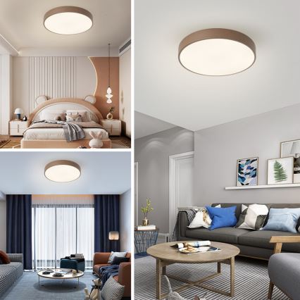 Brilagi - Luminária de Teto LED POOL LED/60W/230V 3000/4000/6000K Ø 50 cm castanha