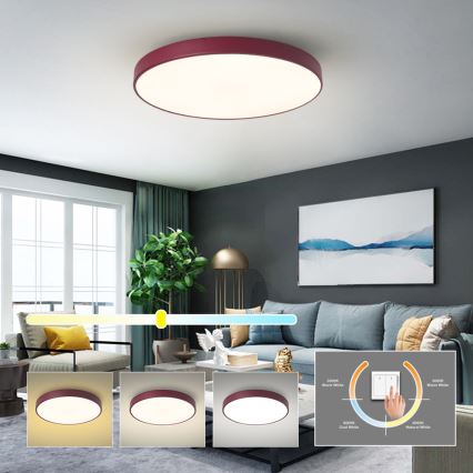 Brilagi - Luminária de teto LED POOL LED/60W/230V 3000/4000/6000K Ø 60 cm bordô