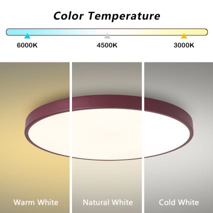 Brilagi - Luminária de teto LED POOL LED/60W/230V 3000/4000/6000K Ø 60 cm bordô