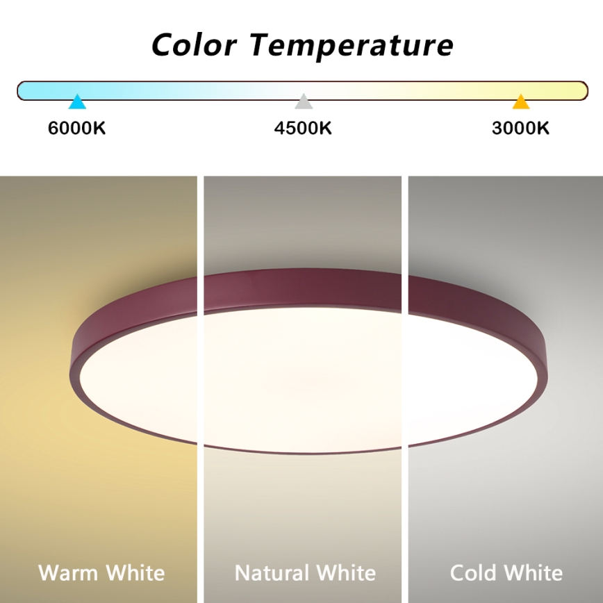 Brilagi - Luminária de teto LED POOL LED/60W/230V 3000/4000/6000K Ø 60 cm bordô
