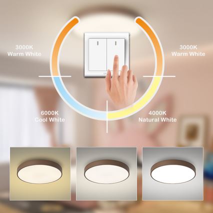 BRILAGI - Luminária de tecto LED POOL LED/60W/230V 3000/4000/6000K diâmetro 60 cm cor castanha