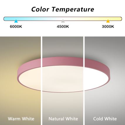 Brilagi - Candeeiro de tecto LED POOL LED/60W/230V 3000/4000/6000K Ø 60 cm rosa