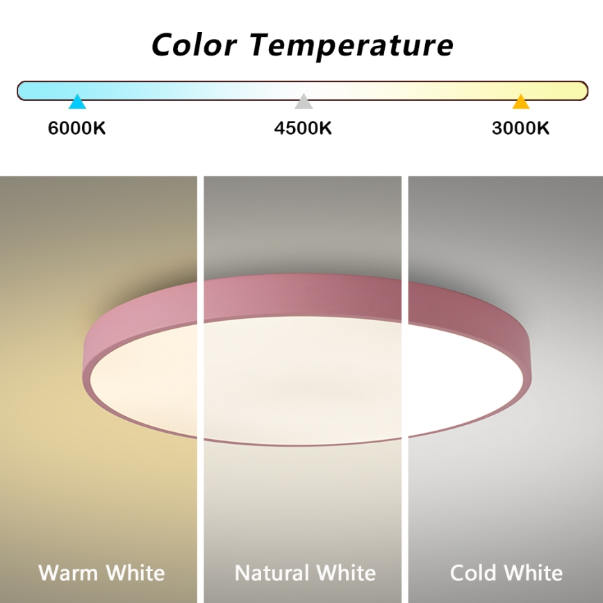 Brilagi - Candeeiro de tecto LED POOL LED/60W/230V 3000/4000/6000K Ø 60 cm rosa