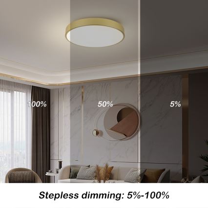 Brilagi - Candeeiro de tecto LED POOL LED/60W/230V 3000/4000/6000K diâmetro 60 cm dourado
