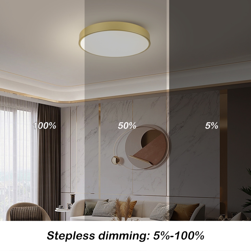 Brilagi - Candeeiro de tecto LED POOL LED/60W/230V 3000/4000/6000K diâmetro 60 cm dourado