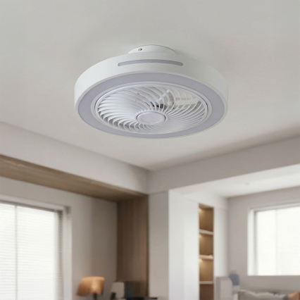 Brilagi - Candeeiro de tecto LED dimerizável com ventilador LED/38W/230V 3000-6500K Ø 46 cm branco + controlo remoto