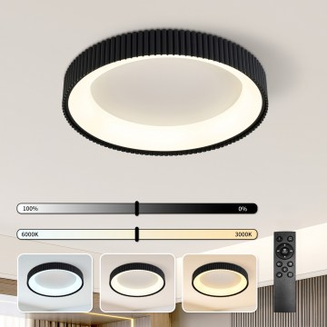 Brilagi - Candeeiro de tecto LED regulável FALCON MODERN, 54 W, 230 V, 3000–6500 K, diâmetro 60 cm, preto + comando remoto