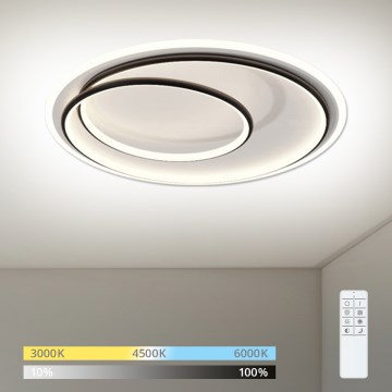 Brilagi - Candeeiro de tecto LED regulável FLARE LED/38W/230V 3000-6000K Ø 48 cm preto/branco + controlo remoto
