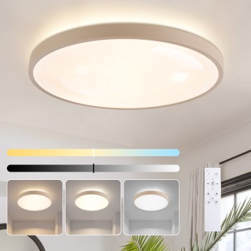 Brilagi - Candeeiro de tecto LED regulável GLASS POOL DOUBLE LED/80W/230V 3000-6000K 60 cm bege + comando remoto
