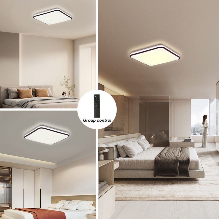 Brilagi - Candeeiro de teto LED dimerizável SMART LED/24W/230V 43x43 cm 3000-6000K Wi-Fi Tuya Beacon + controlo remoto