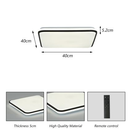 Brilagi - Candeeiro de teto LED dimerizável SMART LED/24W/230V 43x43 cm 3000-6000K Wi-Fi Tuya Beacon + controlo remoto
