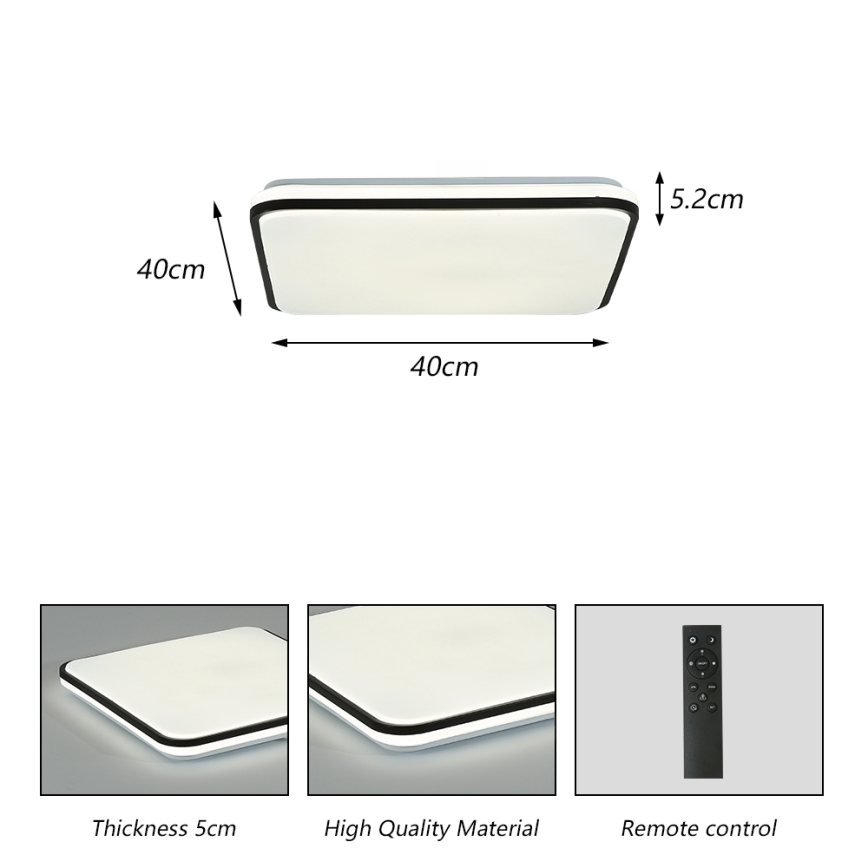 Brilagi - Candeeiro de teto LED dimerizável SMART LED/24W/230V 43x43 cm 3000-6000K Wi-Fi Tuya Beacon + controlo remoto