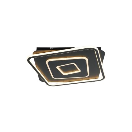 Brilagi - Luminária de teto LED regulável IRIS LED/98W/230V 3000-6000K 50x50 cm preta + comando remoto