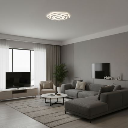 Brilagi - Candeeiro de teto LED dimerizável MODERN, 85 W, 230 V, 3000–6000 K, Ø 53 cm + comando remoto