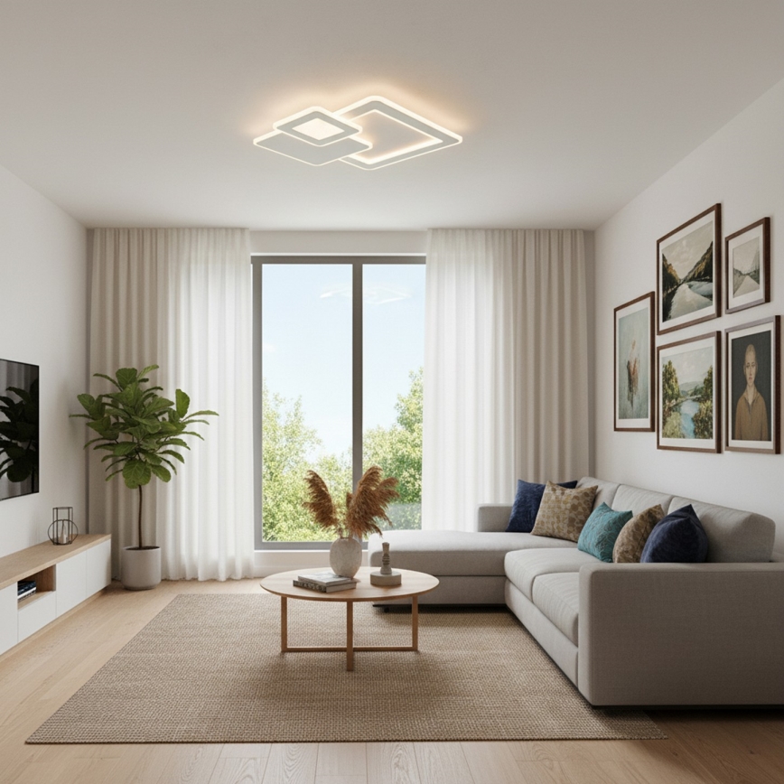 Brilagi - Candeeiro de teto LED regulável MODERN LED/93W/230V 3000-6000K 48,5x48,5 cm + controlo remoto