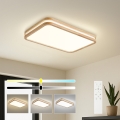 BRILAGI - Candeeiro de tecto LED regulável MOLINA SQUARE LED/54W/230V 3000-6000K carvalho 60x40 cm + comando remoto