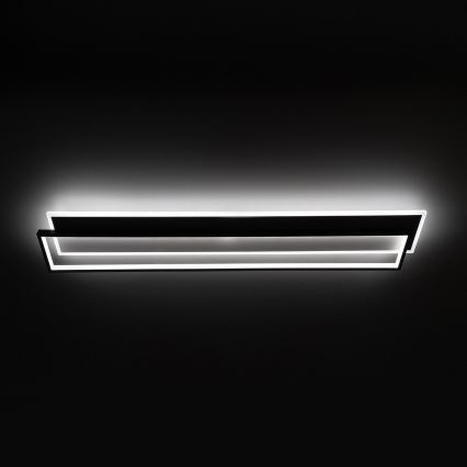 Brilagi - LED Luminária de teto dimerizável OUTLINE LED/90W/230V 3000-6000K 18x100 cm branca/preta + controlo remoto