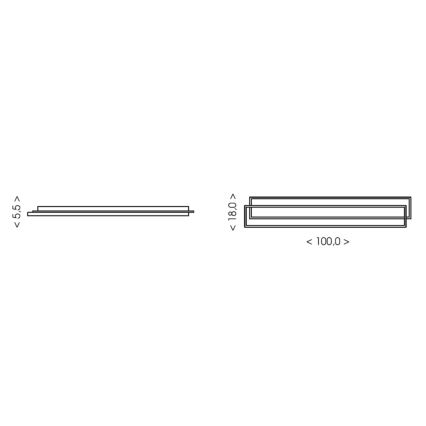 Brilagi - LED Luminária de teto dimerizável OUTLINE LED/90W/230V 3000-6000K 18x100 cm branca/preta + controlo remoto