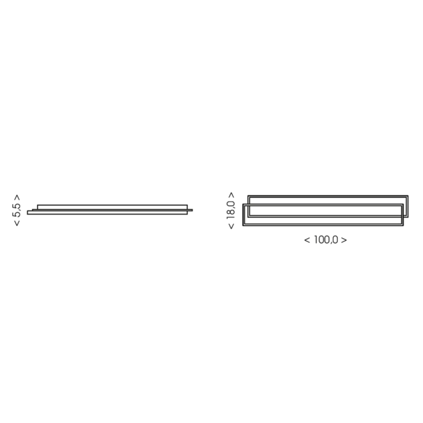Brilagi - LED Luminária de teto dimerizável OUTLINE LED/90W/230V 3000-6000K 18x100 cm branca/preta + controlo remoto