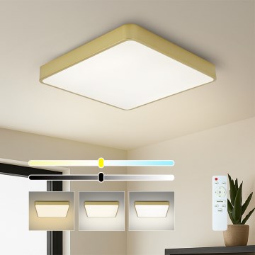 Brilagi - Candeeiro de tecto LED regulável POOL LED/48W/230V 3000-6000K 50x50 cm dourado + comando à distância