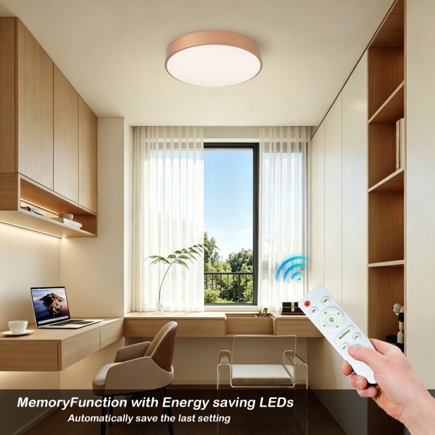 Brilagi - Candeeiro de tecto LED dimerizável POOL LED/48W/2300V 3000-6000K Ø 40 cm bronze + comando remoto