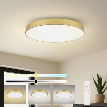 Brilagi - Candeeiro de tecto LED regulável POOL SMART LED/128W/230V 3000-6000K 100 cm dourado Wi-Fi Tuya + comando remoto
