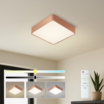 Brilagi - Candeeiro de tecto LED regulável POOL SQUARE LED/36W/230V 3000-6000K 40x40 cm bronze + comando remoto