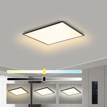 Brilagi - Candeeiro de tecto LED regulável SLIMFRAME LED/36W/230V 45x45 cm 3000-6000K preto + comando remoto