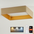 Brilagi - Candeeiro de tecto LED regulável VELVET SQUARE SMART LED/36W/230V 60x60 cm 2700-6500K Wi-Fi Tuya + controlo remoto bege