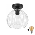 BRILAGI - Candeeiro de tecto LED RETRO GLASS 1xE27/60W/230V Ø 25 cm preto/transparente