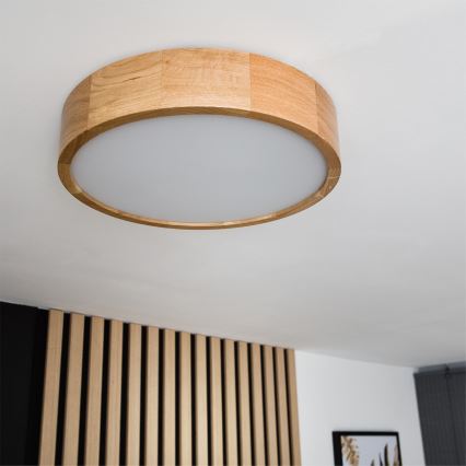 BRILAGI - Luminária de teto LED RGBW dimerizável CARVALHO 2xE27/12W/230V 2700–6500K Wi-Fi, carvalho Ø 37,5 cm