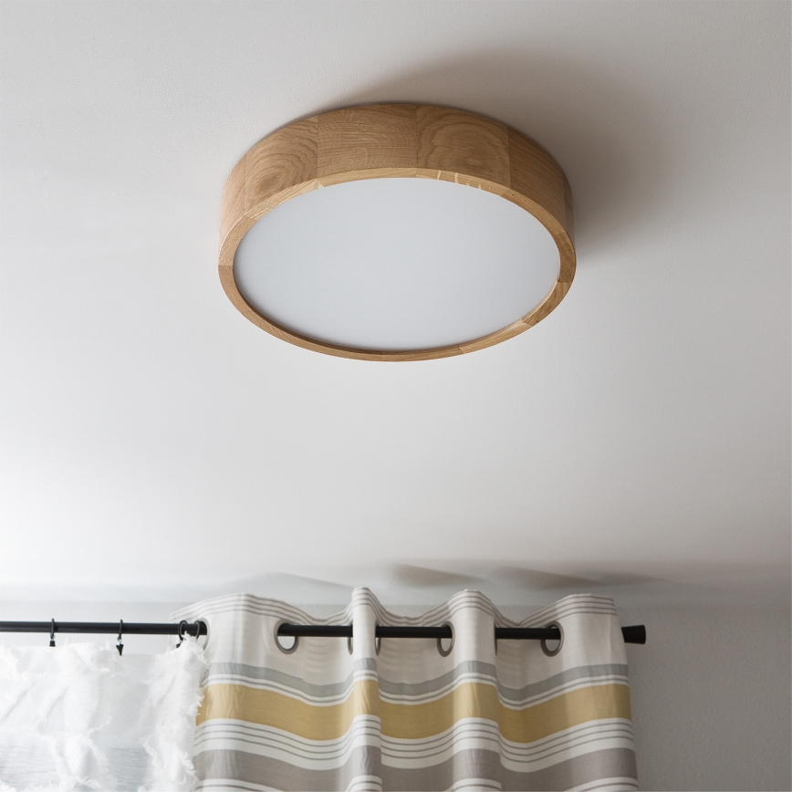 BRILAGI - Luminária de teto LED RGBW dimerizável CARVALHO 2xE27/12W/230V 2700–6500K Wi-Fi, carvalho Ø 37,5 cm