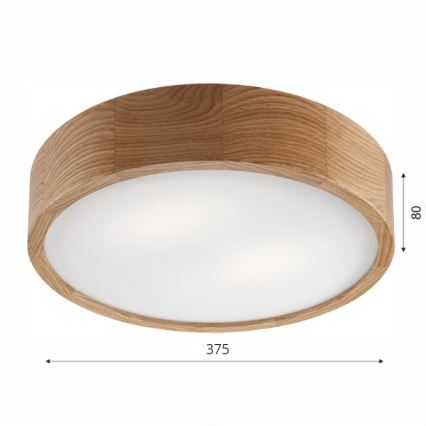 Brilagi - Luminária de teto LED RGBW dimerizável CARVALHO 2xE27/15W/230V 2700–6500K Wi-Fi, carvalho Ø 37,5 cm