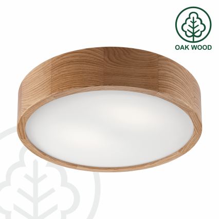 Brilagi - Luminária de teto LED RGBW dimerizável CARVALHO 2xE27/9W/230V 2700–6500K Wi-Fi, carvalho Ø 37,5 cm