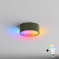 BRILAGI - Candeeiro de tecto LED RGBW dimerizável CLARE 1xE27/12W/230V Ø 20 cm caqui