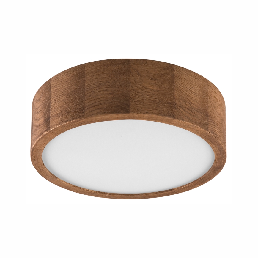 Brilagi - Candeeiro de tecto LED RGBW dimerizável CARVALHO 1xE27/9W/230V 2700-6500K Wi-Fi, acabamento em carvalho, diâmetro 27,5 cm