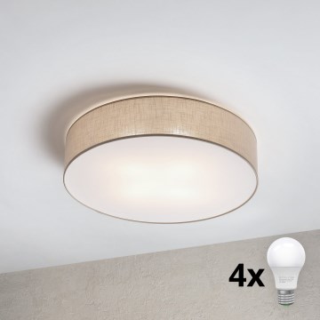 Brilagi - Candeeiro de Tecto LED SIRIJA 4xE27/15W/230V diâmetro 60 cm bege