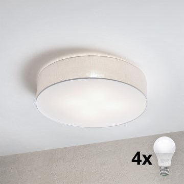 Brilagi - Candeeiro de tecto LED SIRIJA 4xE27/60W/230V diâmetro 60 cm branco